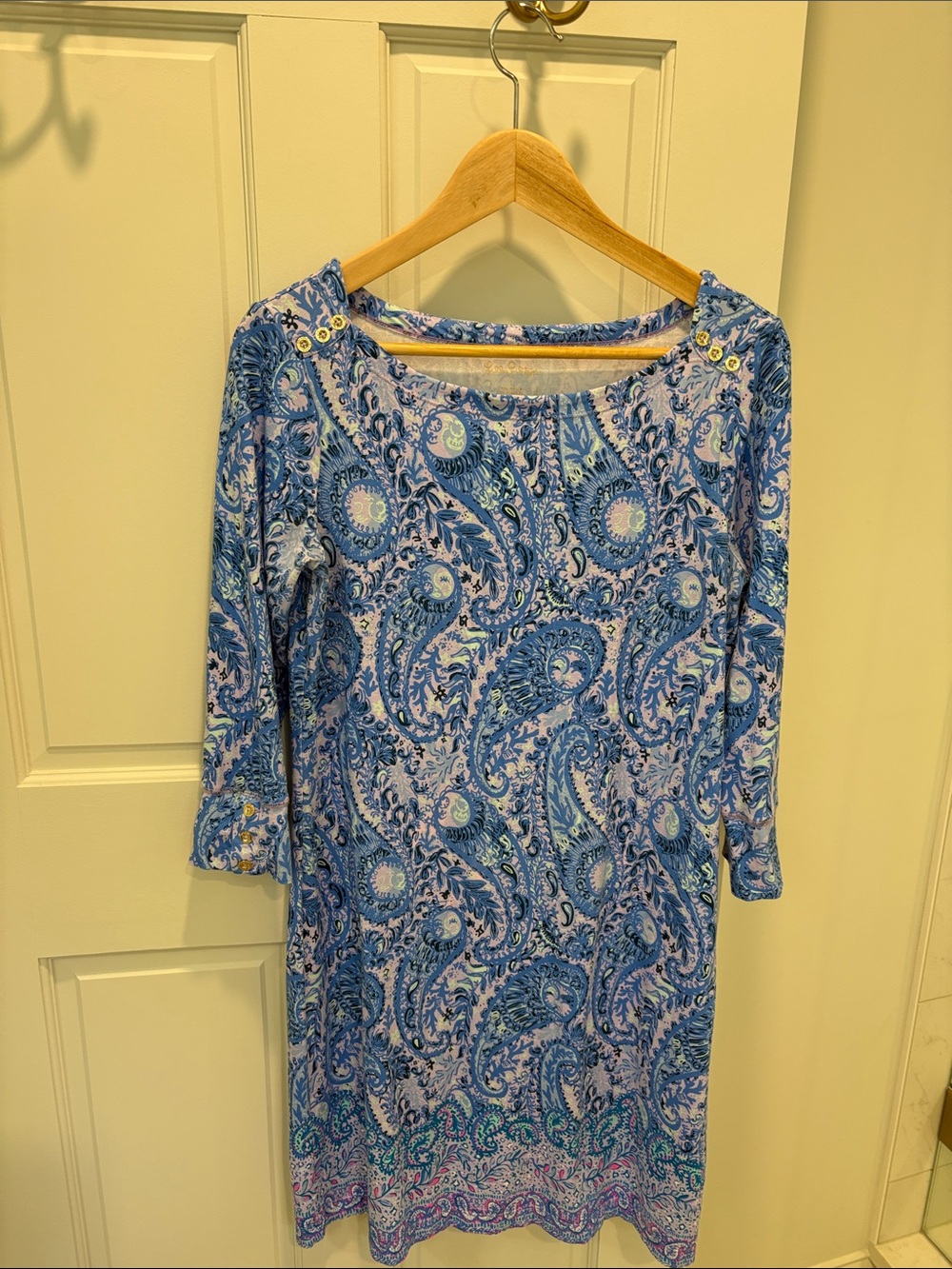 Lilly Pulitzer Blue Paisley Long-Sleeve Sophie Dress